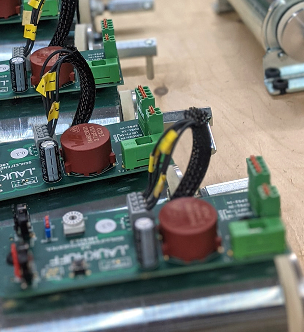 Close-up of circuit board used in electronic equipment